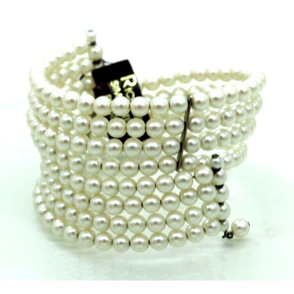 RICHELIEU vintage (NOS) simulated pearl 4 strand wrap around BRACELET excellent - Picture 3 of 7